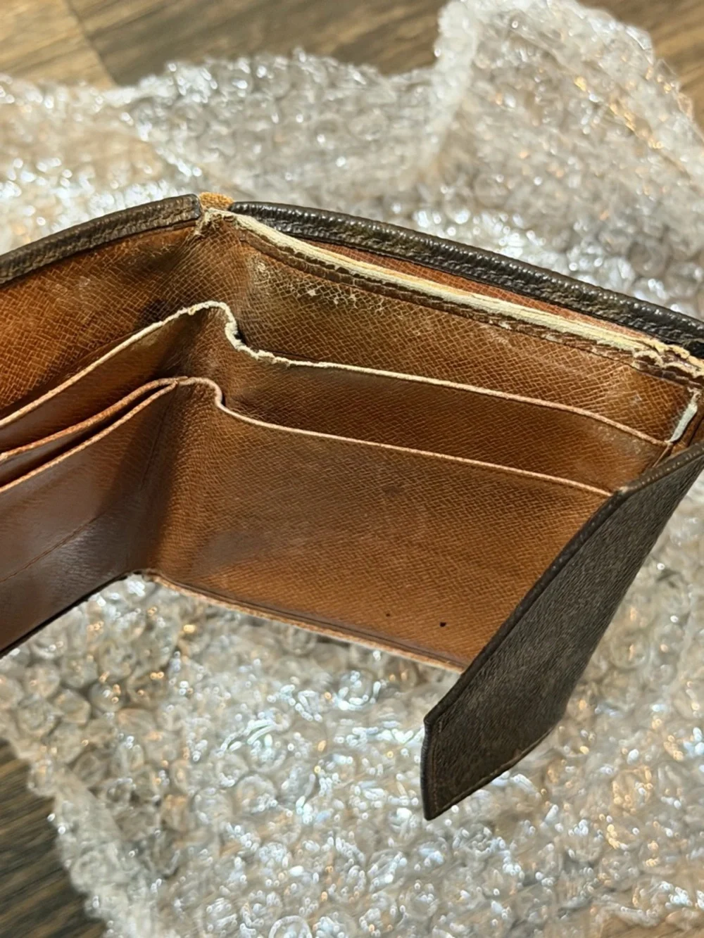 Louis Vuitton Tan Monogram Textured Leather Detail